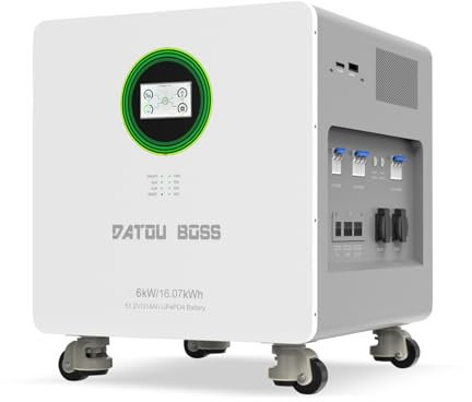 DATOUBOSS 48V 314Ah 16.07 kWh LiFePO4 Batterie+6000W Hybrid Wechselrichter All-in-One,9000W PV Eingang,ausgestattet mit WiFi-Modul,unterstützt APP-Fernüberwachung,8000+ Ladezyklen,Plug & Play.