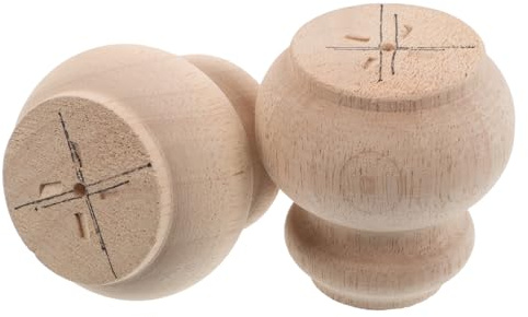 INOOMP Holz Möbelfüße 2 Stück 7,6cm Höhe Unbehandelt für Couchtisch Sideboard und Schreibtisch aus Poliertem Massivholz