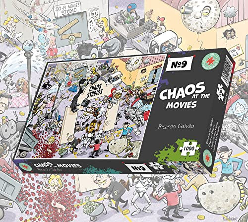 Jigsaw Puzzles For Adults - Chaos At The Movies - 1000 Piece Jigsaw Puzzles For Adults, Teens, Kids | Made In The UK | Recycled Puzzleboard | Funny Cartoon Puzzles