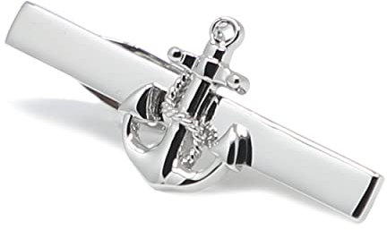 MENDEPOT Anker Krawattenklammer rhodiniert Mode Anker Krawattenklammer in Box, Rhodium, Silber, Ohne Edelstein