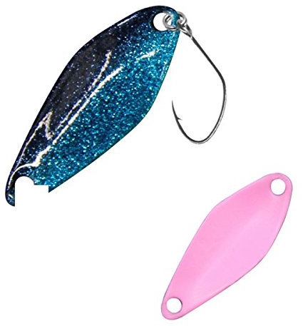 FTM Spoon Tremo 2, 9cm - Forellenblinker zum Ultra Light Angeln auf Forellen, Forellenköder zum Spinnangeln, Spinnköder, Blinker, Farbe:blau/lila, Gewicht:0, 9g