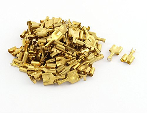 Aexit 100 Pcs Gold Tone Metal Female Spade Terminals for 9.5mm Multi Connector (963537490b4e32835996d1cf2dc8c7d1)