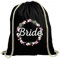 ShirtStreet Braut Security Junggesellinnenabschied JGA natur Turnbeutel Rucksack Gymsac Blumenkranz Bride, Größe: onesize,schwarz natur