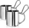 COM-FOUR® tasses à café en acier inoxydable 2x - tasses à boire thermiques en acier inoxydable de haute qualité - tasses isolantes à double paroi (argent - 260ml - 2 pièces - mousqueton)