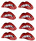 MIAO JIN 8 Stück 27,9 x 14,9 cm, rote Lippenform, Stickerei-Aufnäher, rote Pailletten, Lippen, Punk, große Patches für Kleidungszubehör und DIY-Motiv-Applikation (rot)