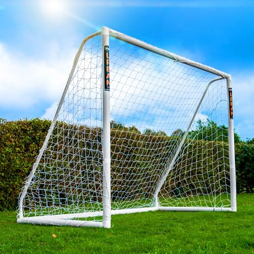Football Flick Ultimate All Weather uPVC Football Goal with UV Treated 70mm Thick Posts, Integrated Locking System, and strengthened Corners (Sizes: 6x4, 8x4, 8x6, 12x6)