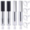 2pc 8ml leere Mascara Tube und Zauberstab, 2pc 7ml Eyeline Container Flasche mit Gummieinsätzen und Trichtern Set für Rizinusöl DIY Mascara (Silber)