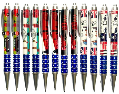 Lot de 12 stylos Londres souvenirs de Londres Union Jack stylo de scène de bureau