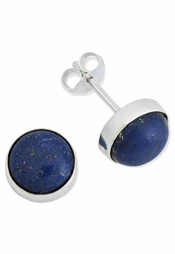 Ohrstecker 925 Silber Lapis Lazuli blauer Stein Edelstein Ohrringe echt Silber Damen Sterling Silber Stecker Geschenk(MOS-059-06)
