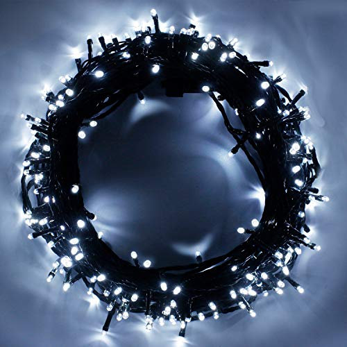 LED Weihnachts Lichterketten Weiß - 15M 120 LEDs Weihnachtslicht Erweiterbar Speicherfunktion 8 Modi Innen und Außen Wasserdicht Lichterkette Dekoration für Bäume Party Garten Hochzeit Weihnachten