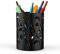 Mango Steam Porte-stylos en métal, support pour bureau, salle de classe, maison (paon, noir)