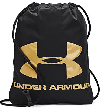 Under Armour Mochila unisex Ozsee Sackpack para llevar todo el gimnasio para hombres y mujeres, bolsa de correr con clip en el pecho y cordón (paquete de 1), Black, Talla única, Tren