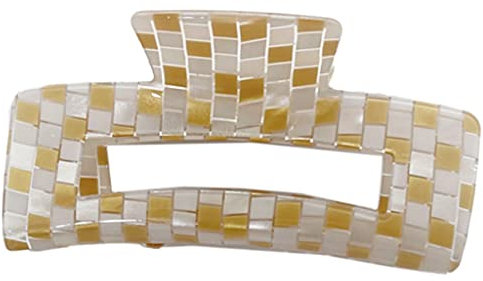 Rutschfeste Haarspange, kariert, süßes Acetat, französisches Design, starker Halt, Haarklammer für Mädchen, Kinder, Frauen, Krokodilklemme, Party, Hochzeit