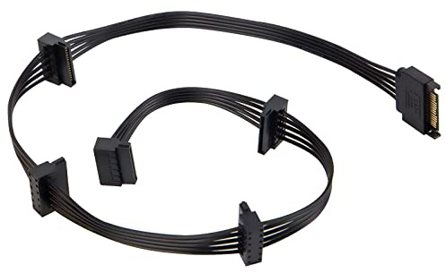 YieJoya Festplatten-Splitterkabel, 15-polig, SATA-Stecker auf Buchse, 5 SATA-Stecker, für HDD, SSD, optische Laufwerke, SATA-Kabel