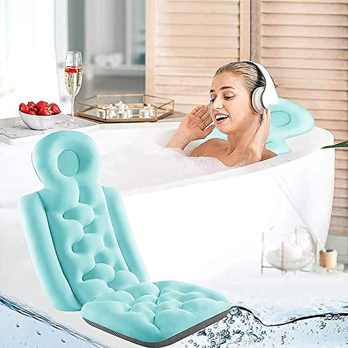 RTYHN Coussin de Bain Complet,Coussin de Bain pour Baignoire,Tapis de Bain avec Oreiller de Bain,pour Le Cou, Le Dos, Les Épaules et la Tête