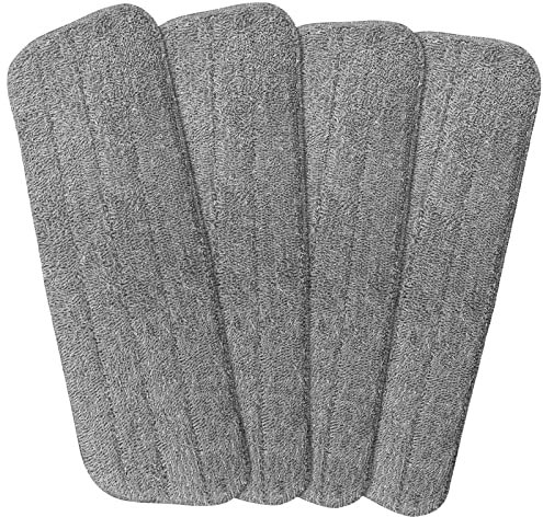 4 Pack Spray Mop Heads Replacement Mop Pads Reveal Mop Cleaning Pad ,Fit for All Spray Mops & Reveal Mops Washable 16.5*5.11 Inches. (Grey)