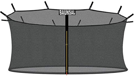 Baunsal® Trampolin Sicherheitsnetz Ø 457 cm (JS-IN) für 12 Netzstangen Netzhöhe 180 cm Ersatzteile Trampolin Netz Trampolin Schutznetz Sicherheitsnetz Kinder Trampolin Ersatznetz Trampolin Outdoor