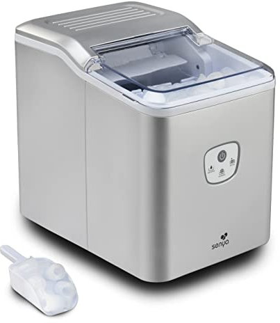 SENYA Plastique Machine à glaçons Ice Cool, 12kg / 24H, récipient 1,6 L, Silver, 120W SYCP-IM002
