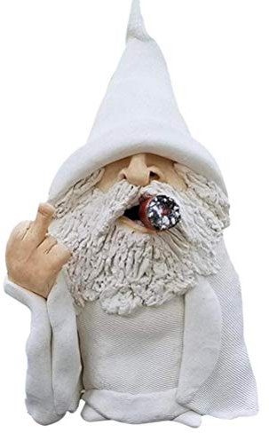 TiSkying Sculpture Naine De Jardin, Statue Nain de Sorcier fumant en 3D Ornements De Pelouse GNOME pour La Décoration Paysage Intérieure Ou Extérieure