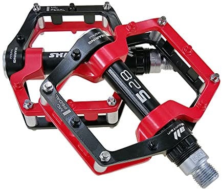 FrontStep Two Farbe Magnesium Aluminium Anti-Rutsch-Pedale Fahrradpedale für BMX/MTB/Mountainbike-Pedale mit hochwertigen Cr-Mo-Stahlachsen (Rot), 102 x 90 x 27mm