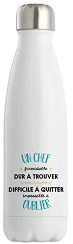 Bouteille isotherme Formidable Chef | Gourde Idée Cadeau Travail Boulot Métier Départ Retraite Collègue Homme