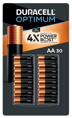 Duracell Optimum Coppertop AA Batteries with 4X Power Boost Ingredients 30 Count