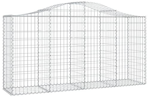 Tidyard Panier de Gabions Arqué Cage à Gabion, Gabion pour Pierres en Fer Galvanisé Barrière de Jardin ou Patio 200x50x100/120 cm