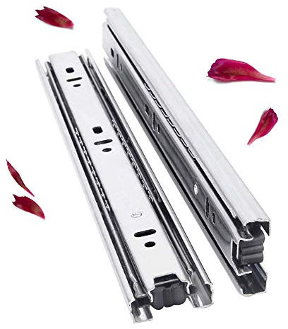 PhIree Push-To-Open-Schubladenführung, Schubladenführung, Dreistufiger Vollauszug, Stahlkugellager/Soft-Close-Schubladenführungen, Seitlich Montiert, Tragkraft 60 Kg/240Mm(10In)