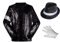 Shuanghao Kostüme Anzugjacken Jacket Top+Hat+Glove 3PS für Erwachsene Kinder Weihnachten Halloween Cosplay Puppe Partys Tänze Retro Punk Männer Frauen Mäntel Outfits Kleidung (Schwarz 140cm)