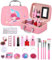 FAOKZE Make-up case Girls, Children's Make-up Set Girls, Make-up Set Girls, Children's Make-up Set Girls, Make-up case Children, Make-up for Children (pink2, 20.30 × 16.00 × 7.80 cm)