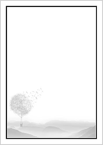 Briefpapier Trauer DIN A4 - Trauerbrief und Kondolenz-Papier 20 Blatt - Motiv Nr. 210 | 80g/m²