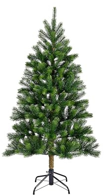 Everlands Künstlicher Weihnachtsbaum Kenmore Tanne 150 cm – realistisch, pflegeleicht, inkl. Metallständer & Bodenschutz, 81 cm Durchmesser