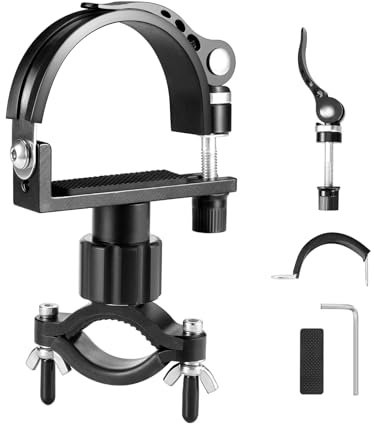 Mioyow - Soporte para linterna de bicicleta, ajustable diámetro de la antorcha bicicleta giratoria 360° clip lámpara antorcha bicicleta soporte de fijación para bicicleta moto
