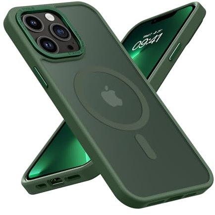 GaoBao Slim iPhone 13 Pro Max Case, Shockproof Translucent Matte Protective Cover, Compatible with MagSafe, Green