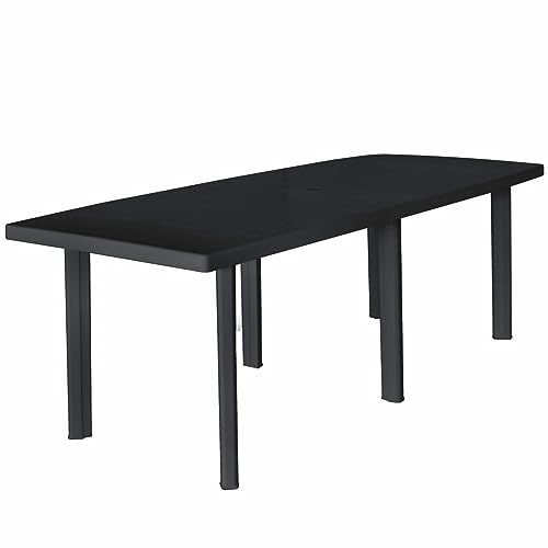 ShCuShan Gartentisch Anthrazit 216 x 90 x 72 cm Gartentisch Ausziehbar TerrassenmöBel Tisch Outdoor Balkontisch Garten MöBel DraußEn Kunststoff