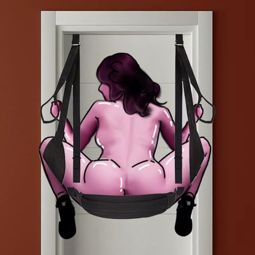 BDSM Sex Swing with Sex Door Love Slings Bondage Restraints Pillows seat Adjustable Sex Sling SM Sex Position Games Bedroom Sex Furniture for Adults Couples Sex Toy Holds up to 135kg Sweater