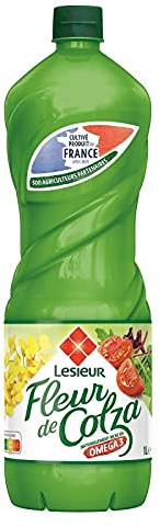 Huile de Fleur de Colza LESIEUR Extra Vierge Pressée à Froid - 1L Savourez la finesse de cette huile au goût unique | Idéale en cuisine - Le Lot De 4