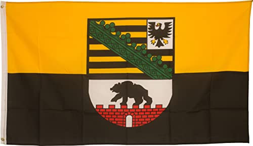SCAMODA Bundes- und Länderflagge aus wetterfestem Material mit Metallösen, Outdoor Fahne & Flagge (Sachsen Anhalt) 150x90cm
