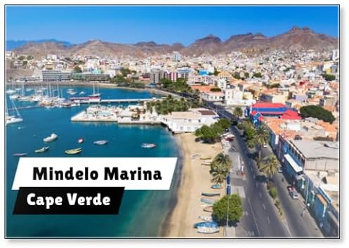 Aerial View of Mindelo Marina in Sao Vicente Island in Cape Verde, Fridge Magnet