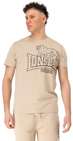 Lonsdale Herren T-Shirt Normale Passform LANGSETT XXXL, Sand/Black