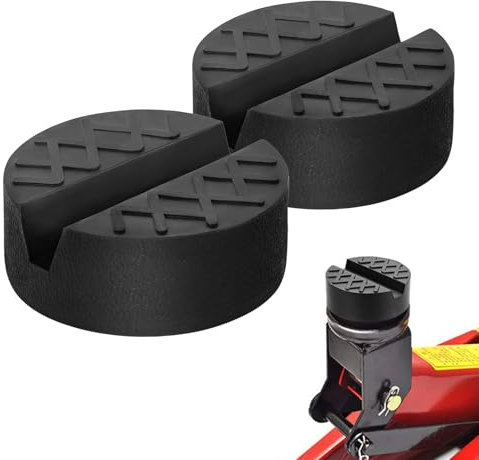 2 Stück Wagenheber Gummiauflage, Auto Wagenheberauflagen, Universelle Gummiauflage für Wagenheber Hebebühnen Unterlage, Auto Rangierwagenheber Puffer Reifenwechsel (Schwarz)