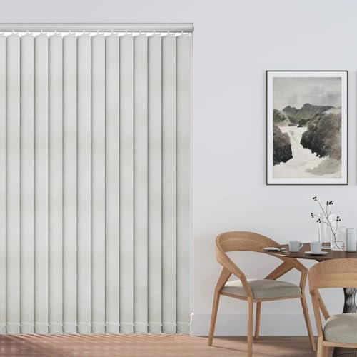 Premium Made to Measure Waterproof Custom Vertical Blinds - Diva PVC Blackout - Complete Set with Vertical Blind Slats & Rail (Upto 100cm Wide X Upto 130cm Drop)