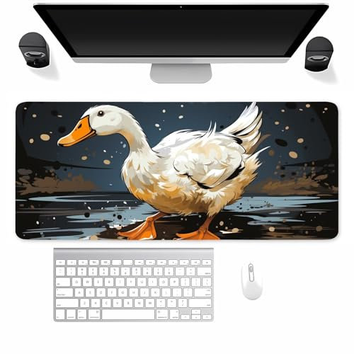 Mauspad Gaming, Mousepad Groß Tier Ente, Mouse Pad XXL 600x400x2mm, mit Einer speziellen Oberfläche und Anti Rutsch Gummi Basis, verbessert Präzision und Geschwindigkeit für Zuhause, Büro