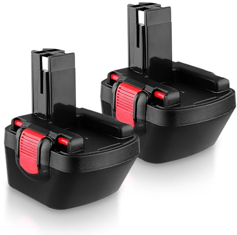 DASNITE 2Stück 4,8Ah Ersatzakku für Bosch 12V Akku NI-MH Werkzeugakku Ersatz für Bosch Akku 12V BAT043 BAT045 BAT046 BAT049 BAT120 BAT139 2607335692 2607335274 GSR 12-2 12VE-2 PSR 12 GSB 22612 23612