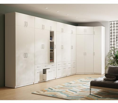 Lomadox Kleiderschrank Drehtürenschrank Schlafzimmerschrank 10-teilig, weiß, individuell stellbar, viel Stauraum