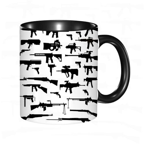 EKLMPS Original Mug en céramique,idéal comme cadeau,impression de haute qualité,mug à motifs,mug à thé,à café,330ml,Armes anciennes et modernes