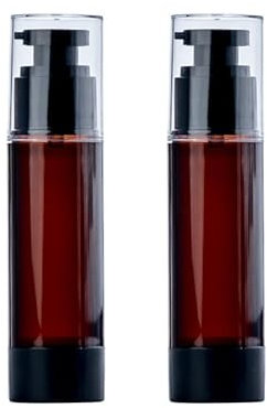 2PCS 50ML/1.7oz Empty Airless Pump Cosmetic Bottles Vacuum Emulsion Bottle Refillable Plastic Lotion Dispenser Container for Liquid Foundation Cleanser