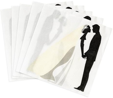 KOBOKO 20 Stück Servietten Hochzeit, Hochzeitsservietten 3 Lagig Papierservietten Gästehand Servietten, Tischdeko Hochzeitsservietten Brautpaar für die Heirat, Verlobung, Vermählung (Hochzeit)