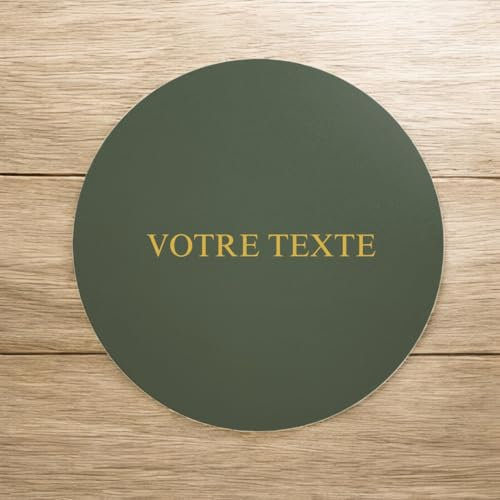 4er-Pack personalisierte Untersetzer - Personalisierung mit Text - Personalisierbares Tisch-Accessoire - Durable Untersetzer (Khaki)