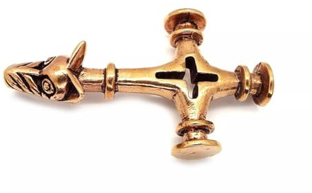 Xtra Large Thors Hammer Pendant - Heavy Bronze Fossi Icelandic Wolf Head Cross